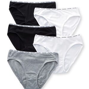 NWT Calvin Klein Women’s Signature Cotton Bikini, 5-Pack, Medium